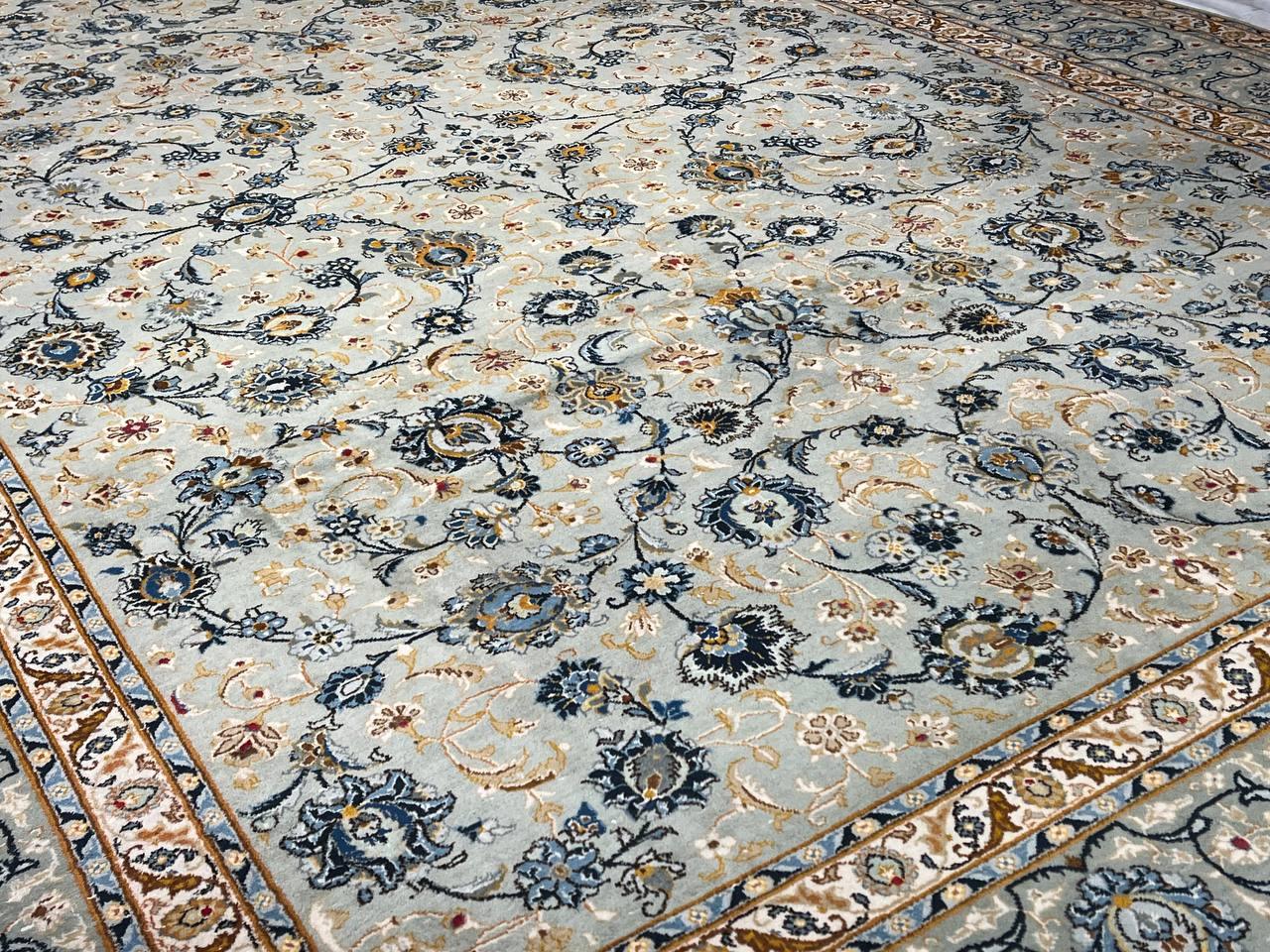 Canvello 1970s Hand Knotted Silkroad Vintage Kashan Rug - 9'8'' X 13'6'' - Canvello