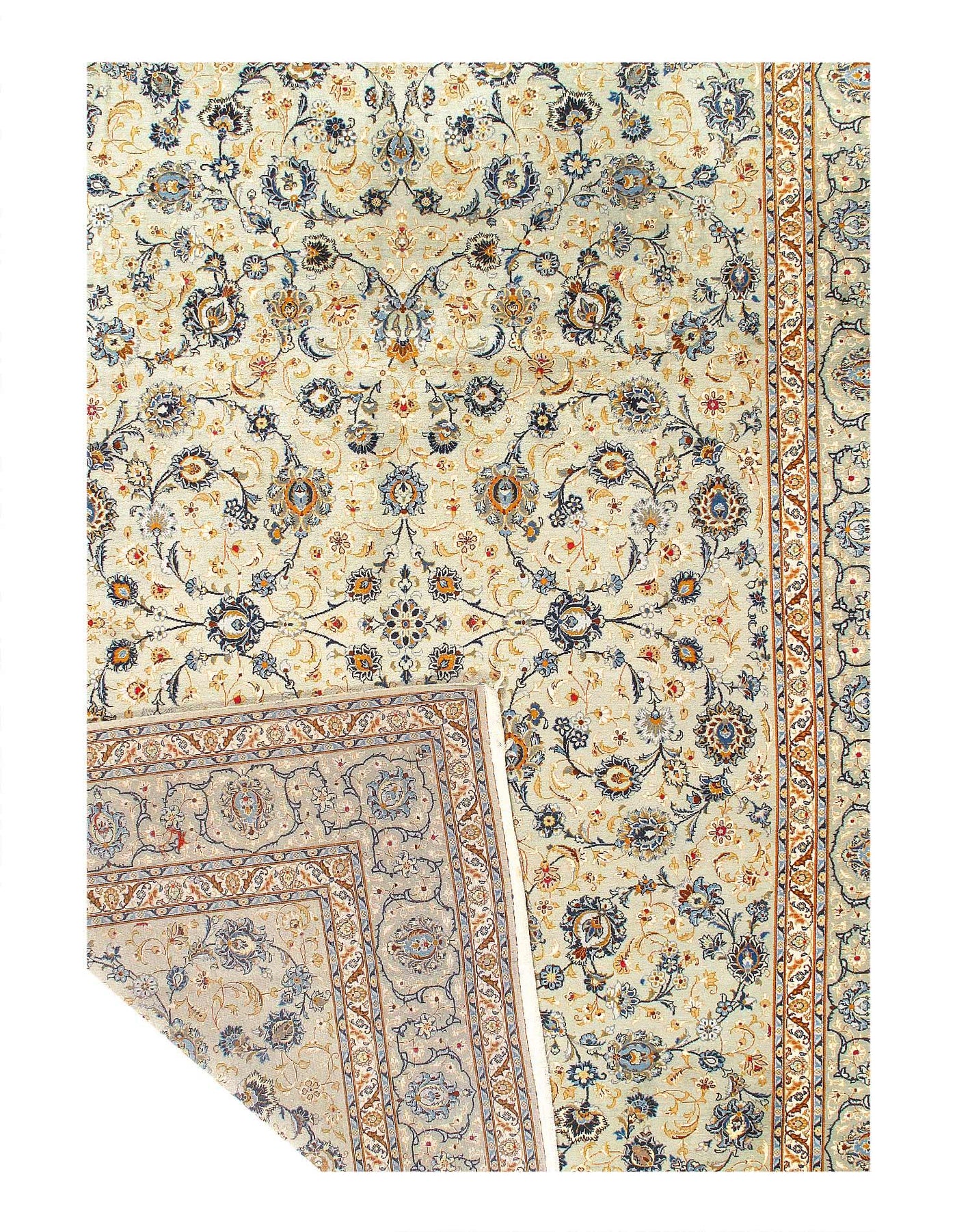 Canvello 1970s Hand Knotted Silkroad Vintage Kashan Rug - 9'8'' X 13'6'' - Canvello