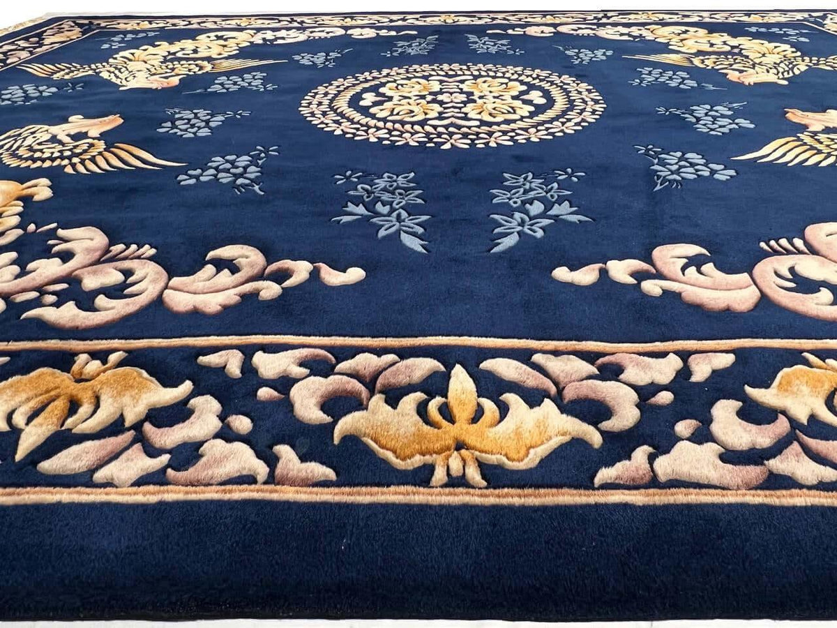 Canvello 1970sFine Hand Knotted Vintage Chinese Peking Rug - 7'11'' X 10'3'' - Canvello