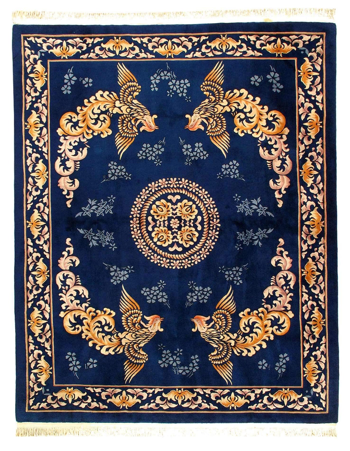 Canvello 1970sFine Hand Knotted Vintage Chinese Peking Rug - 7'11'' X 10'3'' - Canvello