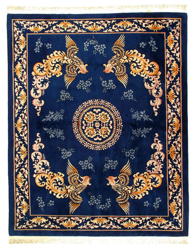 Canvello 1970sFine Hand Knotted Vintage Chinese Peking Rug - 7'11'' X 10'3'' - Canvello