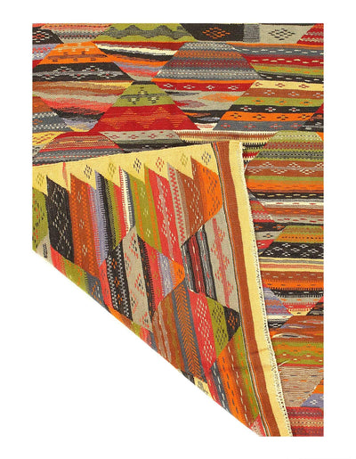 Canvello 1980's Flat Weave Moroccan Rug - 4'8" x 4'10"