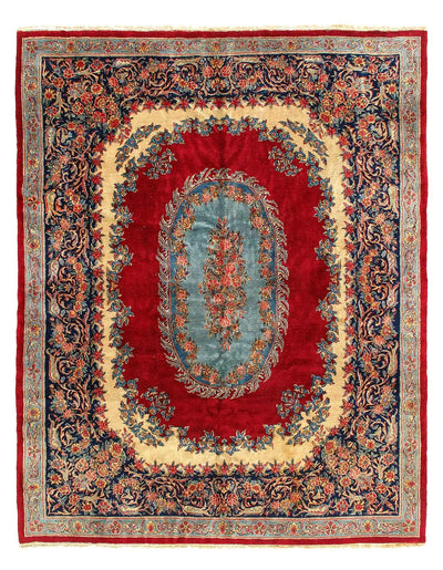 Canvello 1980's Fine Hand Knotted Persain Vintage Kerman Rug - 7'11'' X 9'11'' - Canvello