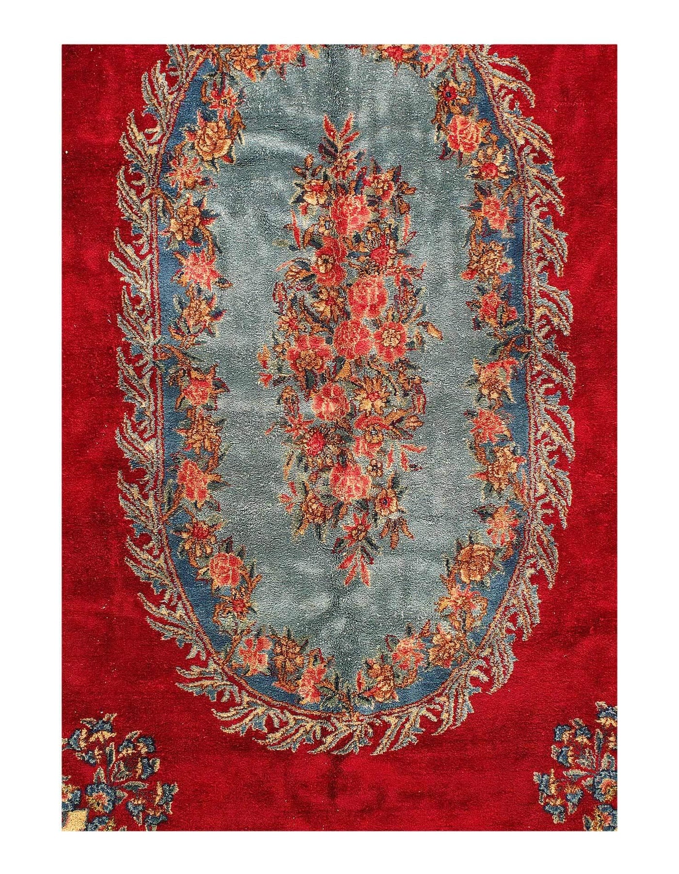 Canvello 1980's Fine Hand Knotted Persain Vintage Kerman Rug - 7'11'' X 9'11'' - Canvello