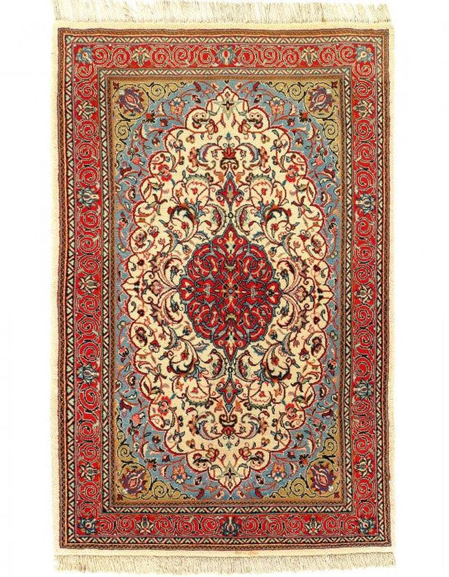 Canvello 1980s Fine Hand Knotted Silkroad Sarouk Rug - 3'7'' X 5'8'' - Canvello