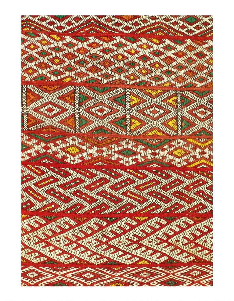 Canvello 1980's Flat Weave Colorful Moroccan Rug - 5'6" x 8' - Canvello