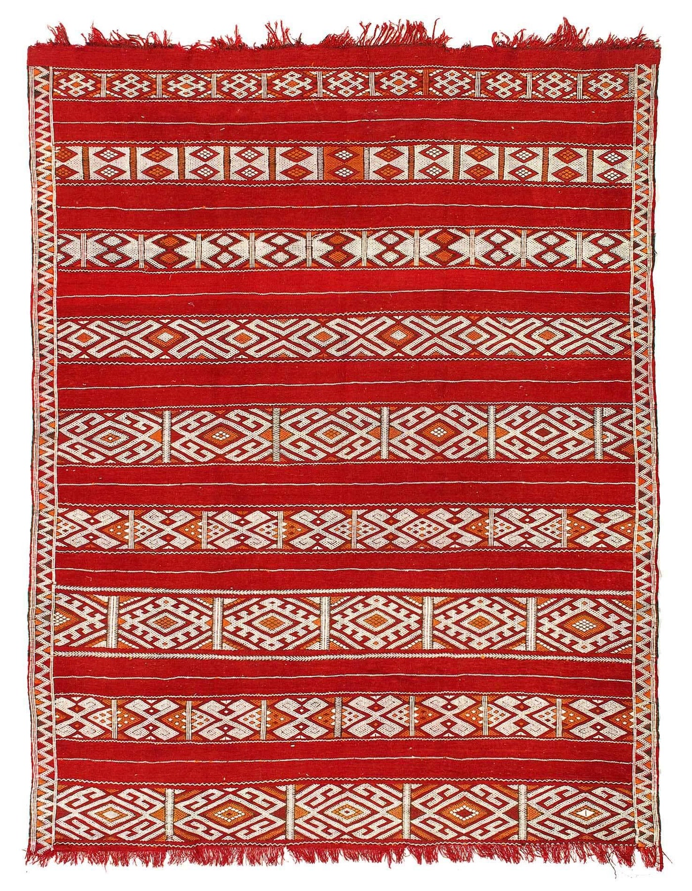 Canvello 1980's Flat Weave Modern Moroccan Rug - 5'6"x7'3" - Canvello