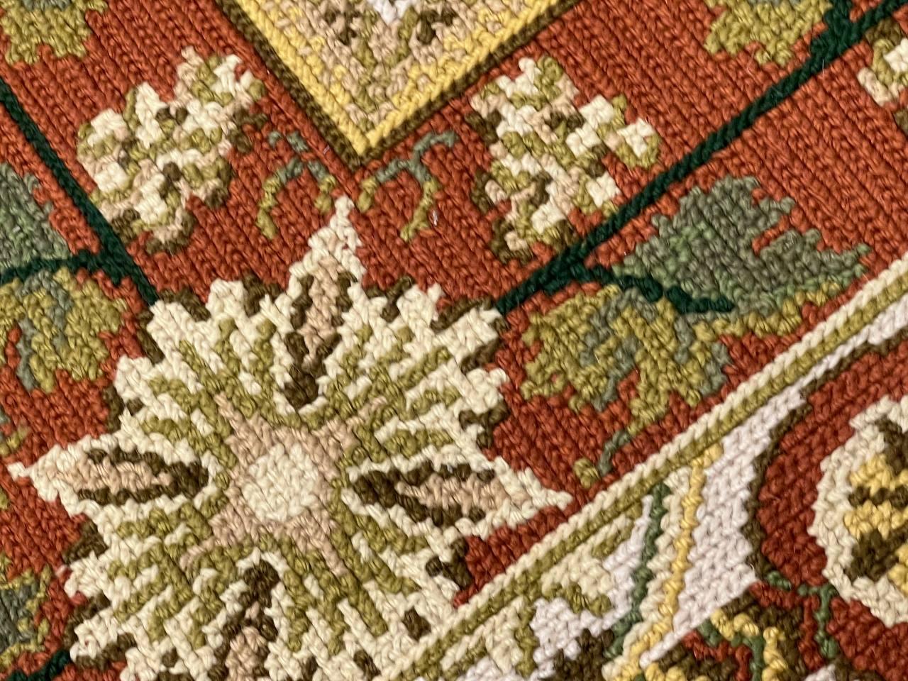 Canvello 1980s Vintage Needlepoint Flat Weave Rug - 8'8'' X 11'7''