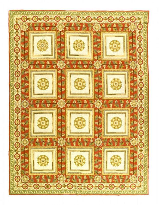 Canvello 1980s Vintage Needlepoint Flat Weave Rug - 8'8'' X 11'7'' - Canvello