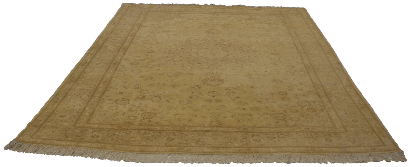 Canvello 1990 Vintage Tabriz Modern Beige Rug - 6'8'' X 9'8'' - Canvello