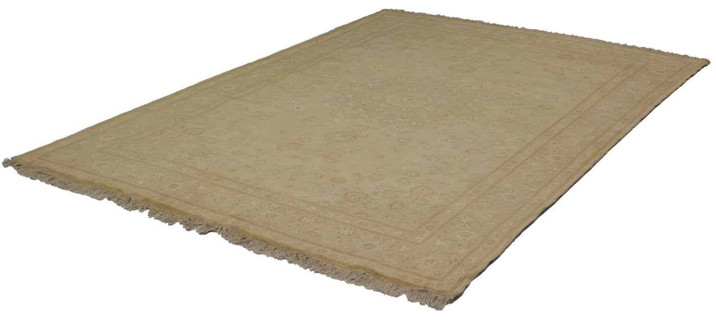 Canvello 1990 Vintage Tabriz Modern Beige Rug - 6'8'' X 9'8'' - Canvello