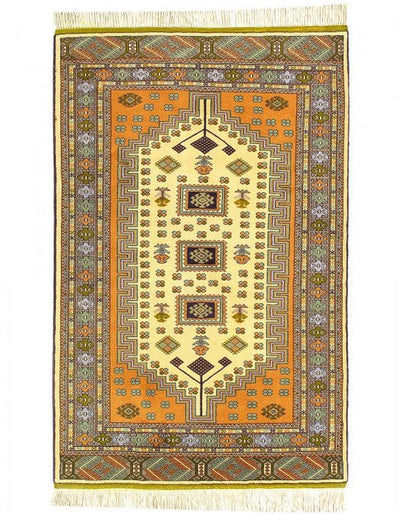 Canvello 2000s Hand Knotted Persian Vintage Ardabill Rug - 4'1'' X 6'4''