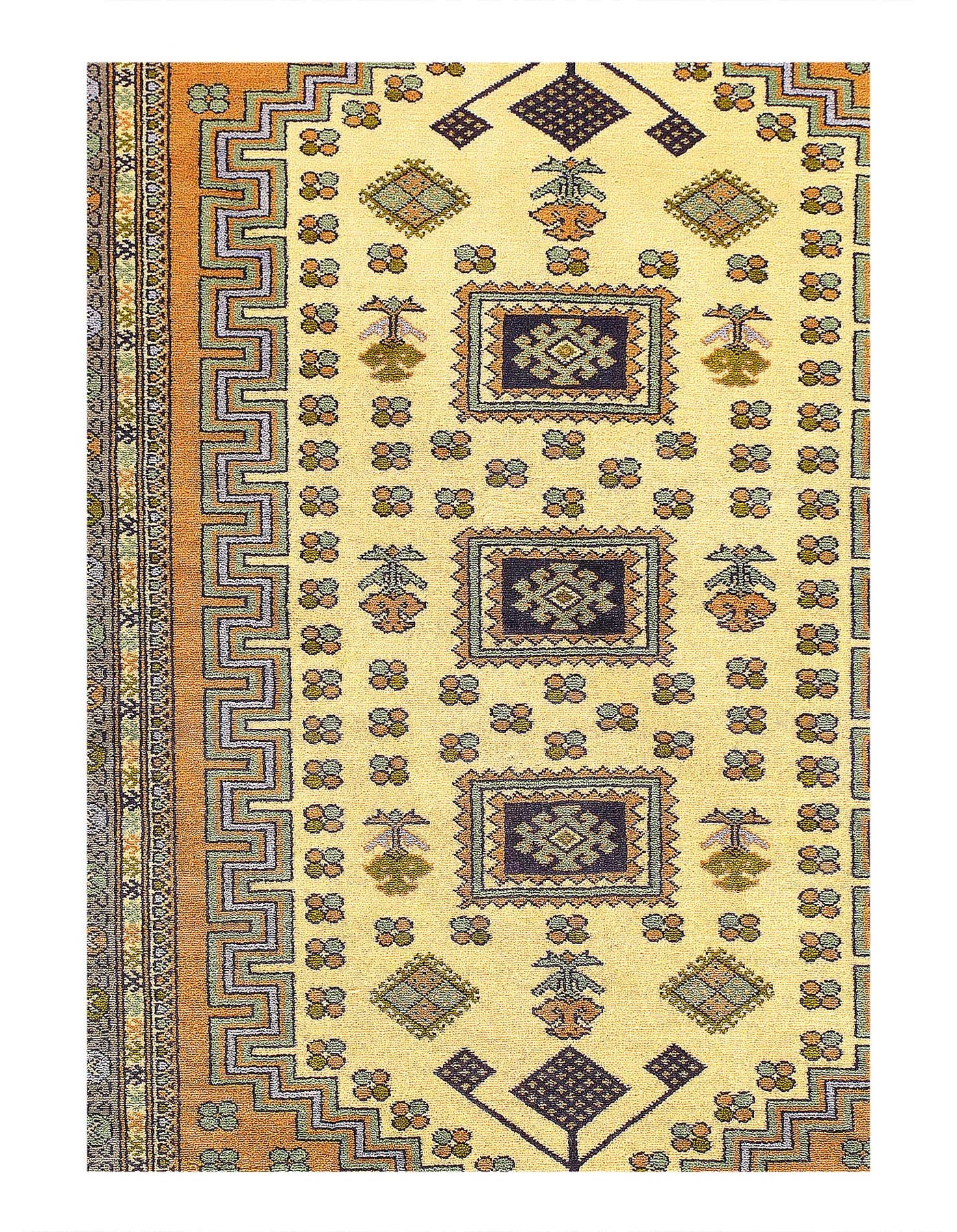 Canvello 2000s Hand Knotted Persian Vintage Ardabill Rug - 4'1'' X 6'4''