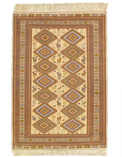 Canvello 2000s Hand Knotted Persian Vintage Ardabill Rug - 4' X 5'5''