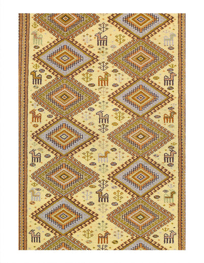 Canvello 2000s Hand Knotted Silkroad Vintage Ardabill Rug - 4' X 5'5'' - Canvello