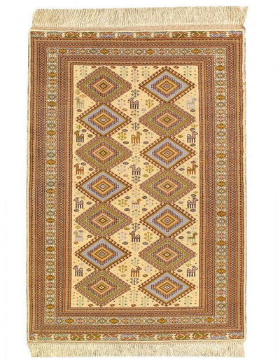 Canvello 2000s Hand Knotted Silkroad Vintage Ardabill Rug - 4' X 5'5'' - Canvello