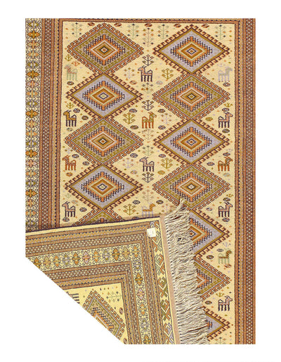 Canvello 2000s Hand Knotted Silkroad Vintage Ardabill Rug - 4' X 5'5'' - Canvello