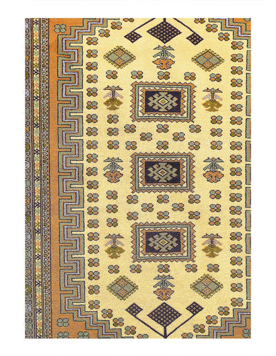 Canvello 2000s Hand Knotted Silkroad Vintage Ardabill Rug - 4'1'' X 6'4'' - Canvello