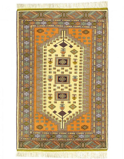 Canvello 2000s Hand Knotted Silkroad Vintage Ardabill Rug - 4'1'' X 6'4'' - Canvello