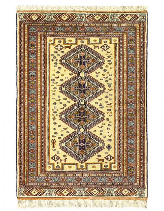 Canvello 2000s Hand Knotted Silkroad Vintage Ardabill Rug - 4'3'' X 6'1'' - Canvello