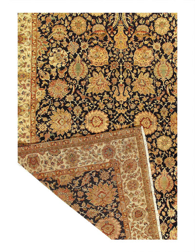 Canvello 2010s Hand Knotted Black Agra Oversized Rug - 10' X 23' - Canvello