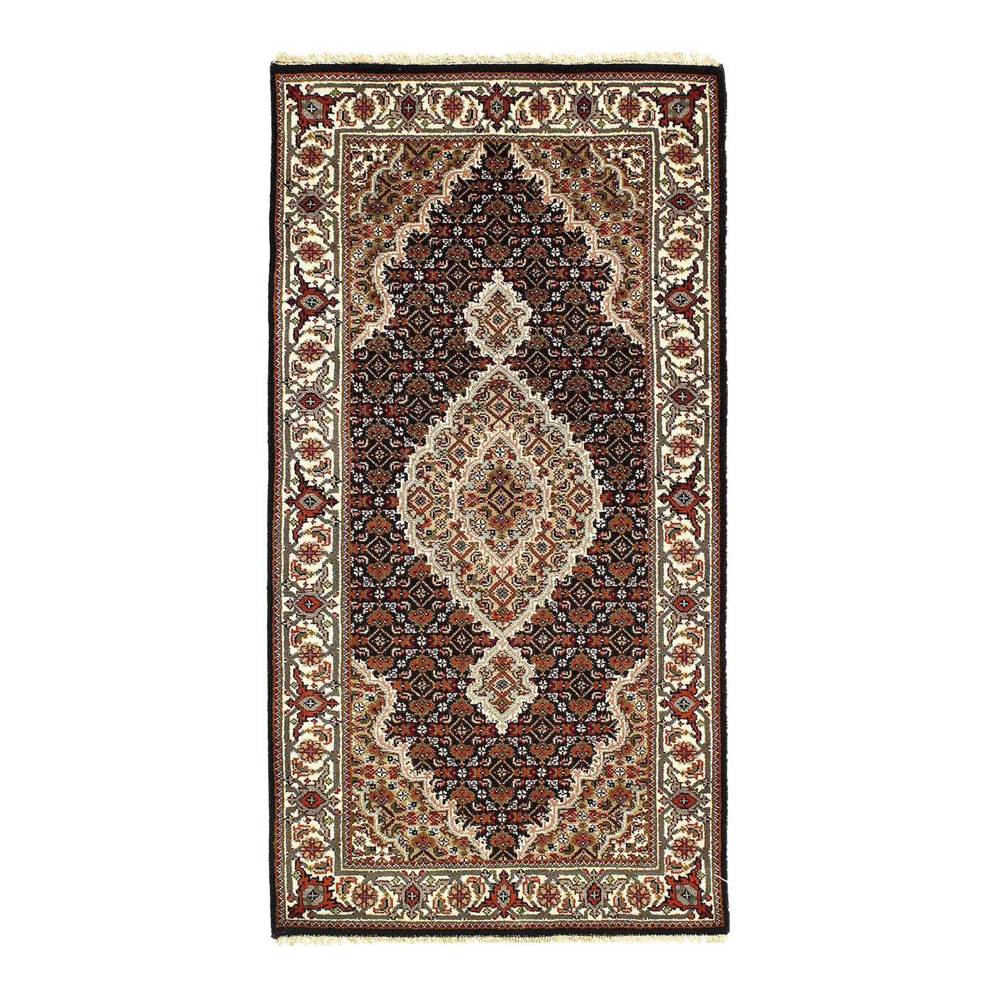 Canvello 2020s Fine Hand Knotted Silk & Wool Tabriz - 2′4″ × 6′5″ - Canvello