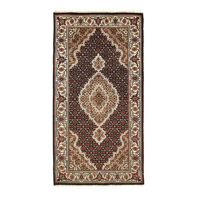 Canvello 2020s Fine Hand Knotted Silk & Wool Tabriz - 2′4″ × 6′5″ - Canvello