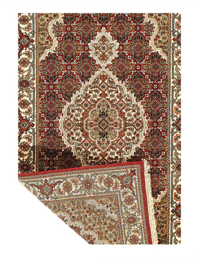 Canvello 2020s Fine Hand Knotted Silk & Wool Tabriz Rug - 2′5″ × 4′8″ - Canvello