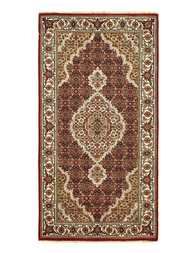 Canvello 2020s Fine Hand Knotted Silk & Wool Tabriz Rug - 2′5″ × 4′8″ - Canvello