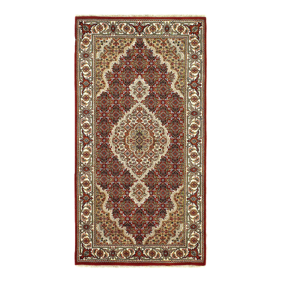 Canvello 2020s Fine Hand Knotted Silk & Wool Tabriz Rug - 2′5″ × 4′8″