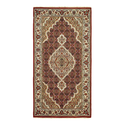 Canvello 2020s Fine Hand Knotted Silk & Wool Tabriz Rug - 2′5″ × 4′8″ - Canvello