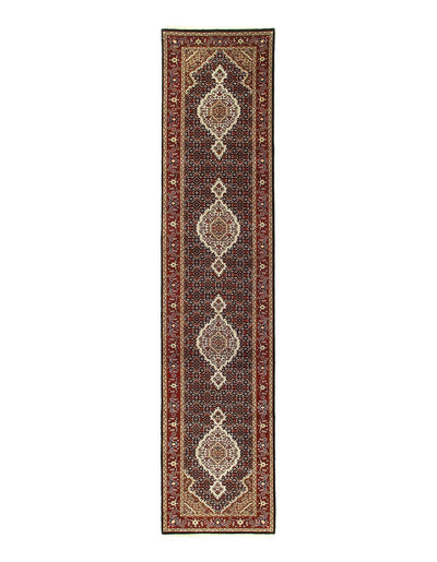 Canvello 2020s Fine Hand Knotted Silk & Wool Tabriz Runner - 2′8″ × 12′3″ - Canvello