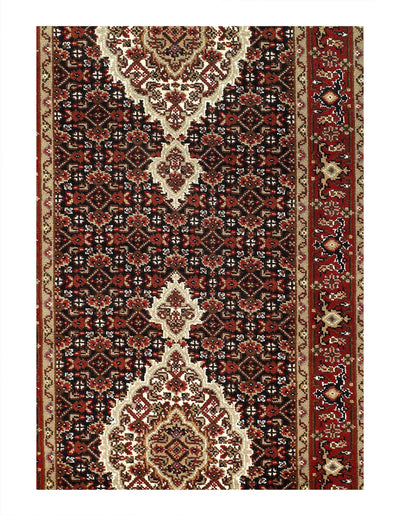 Canvello 2020s Fine Hand Knotted Silk & Wool Tabriz Runner - 2′8″ × 12′3″ - Canvello