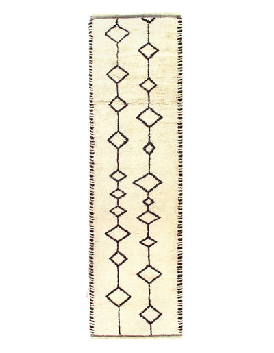 Canvello 21st Century Genuine Fine Moroccan Hand-Knotted Runner - 3'4" x 11'10" - Canvello