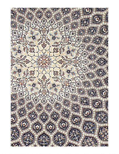 Canvello 6 LA Fine Hand Knotted Silkroad silk & wool Habibian Nain Rug - 7' x 10' - Canvello