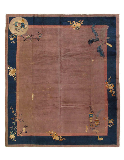 Canvello A Work of Art: An Antique Hand Knotted Chinese Art Deco Rug - 8'3'' X 9'3'' - Canvello