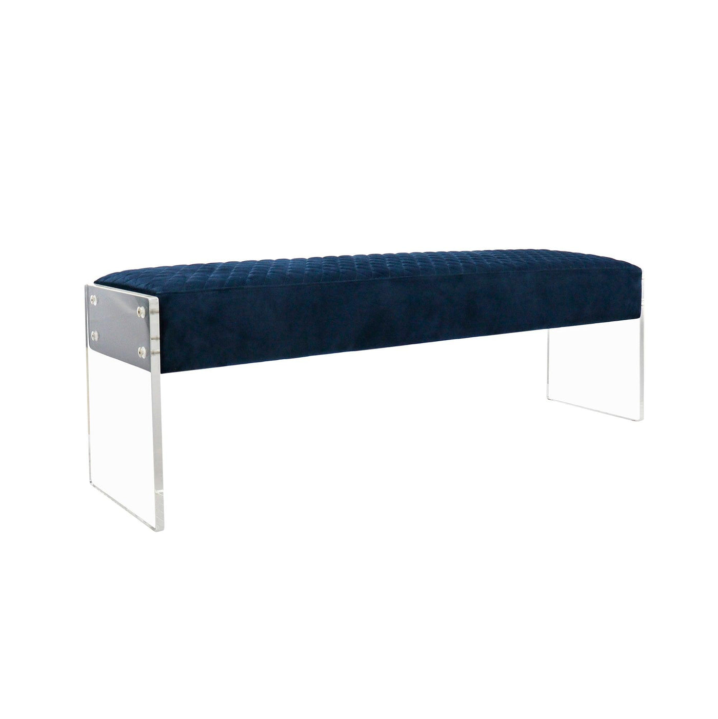 Canvello Acrylic & Velvet Bench, Navy - Canvello