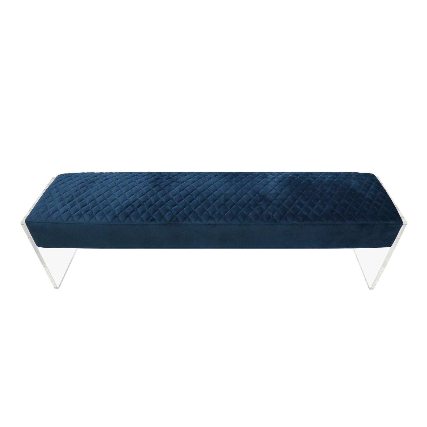 Canvello Acrylic & Velvet Bench, Navy - Canvello