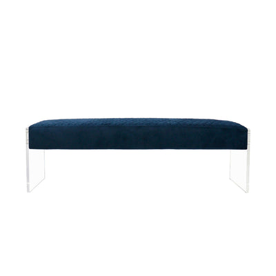 Canvello Acrylic & Velvet Bench, Navy - Canvello