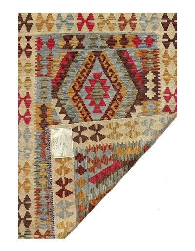 Canvello Afghan Kilim Handspun Wool - 3'4"x 4'10" - Canvello