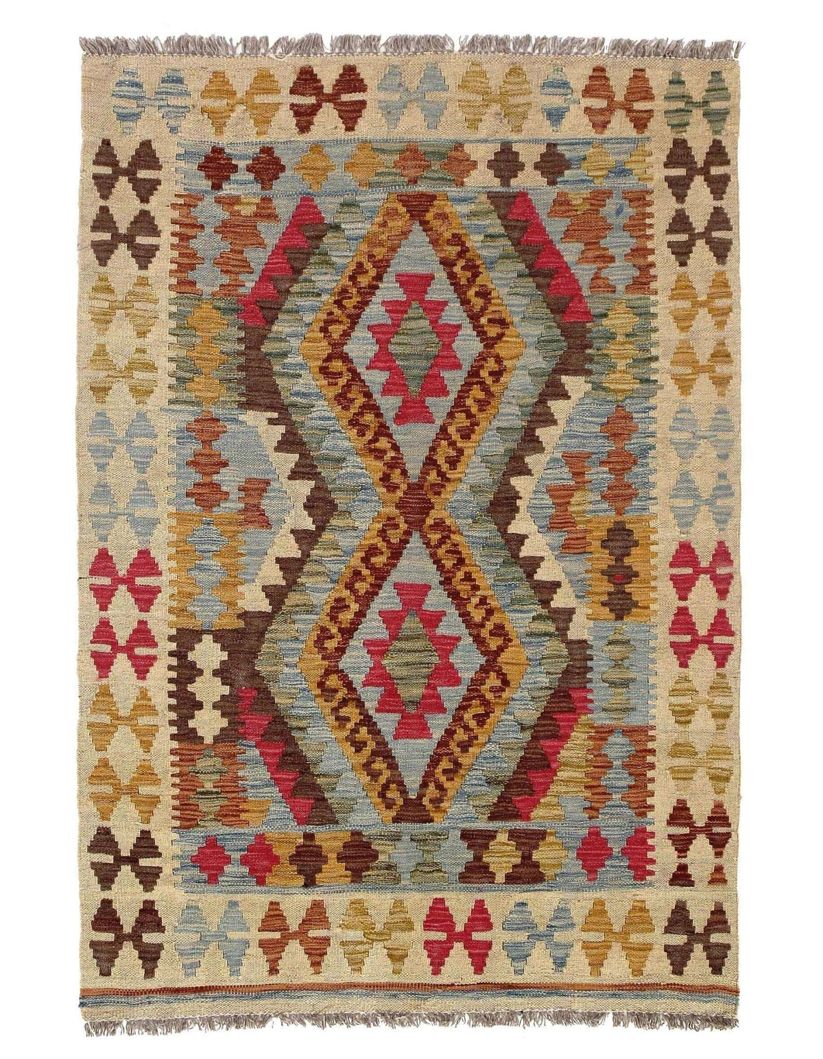 Canvello Afghan Kilim Handspun Wool - 3'4"x 4'10"