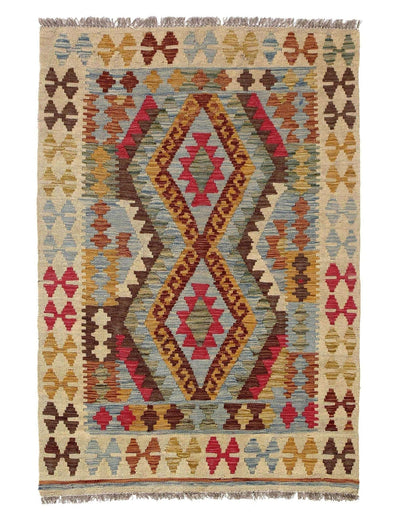 Canvello Afghan Kilim Handspun Wool - 3'4"x 4'10" - Canvello