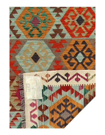 Canvello Afghan Kilim Handspun Wool Rug - 3'3" x 5' - Canvello