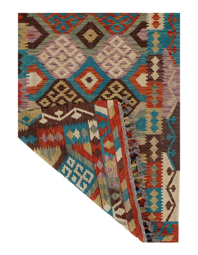 Canvello Afghan Kilim Handspun Wool Rug - 3'5" x 4'10" - Canvello