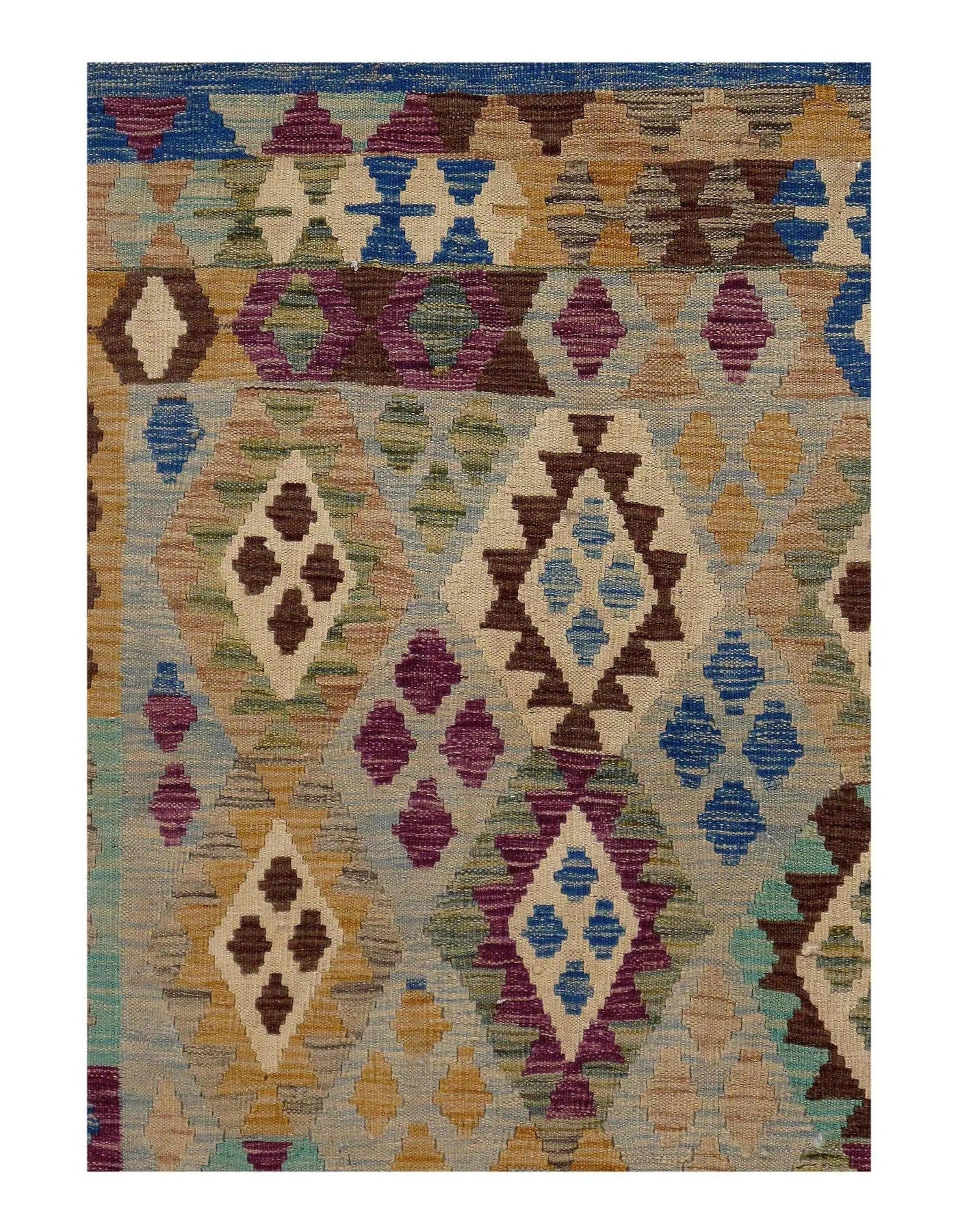 Canvello Afghan Kilim Handspun Wool Rug - 4'10" x 6'6"