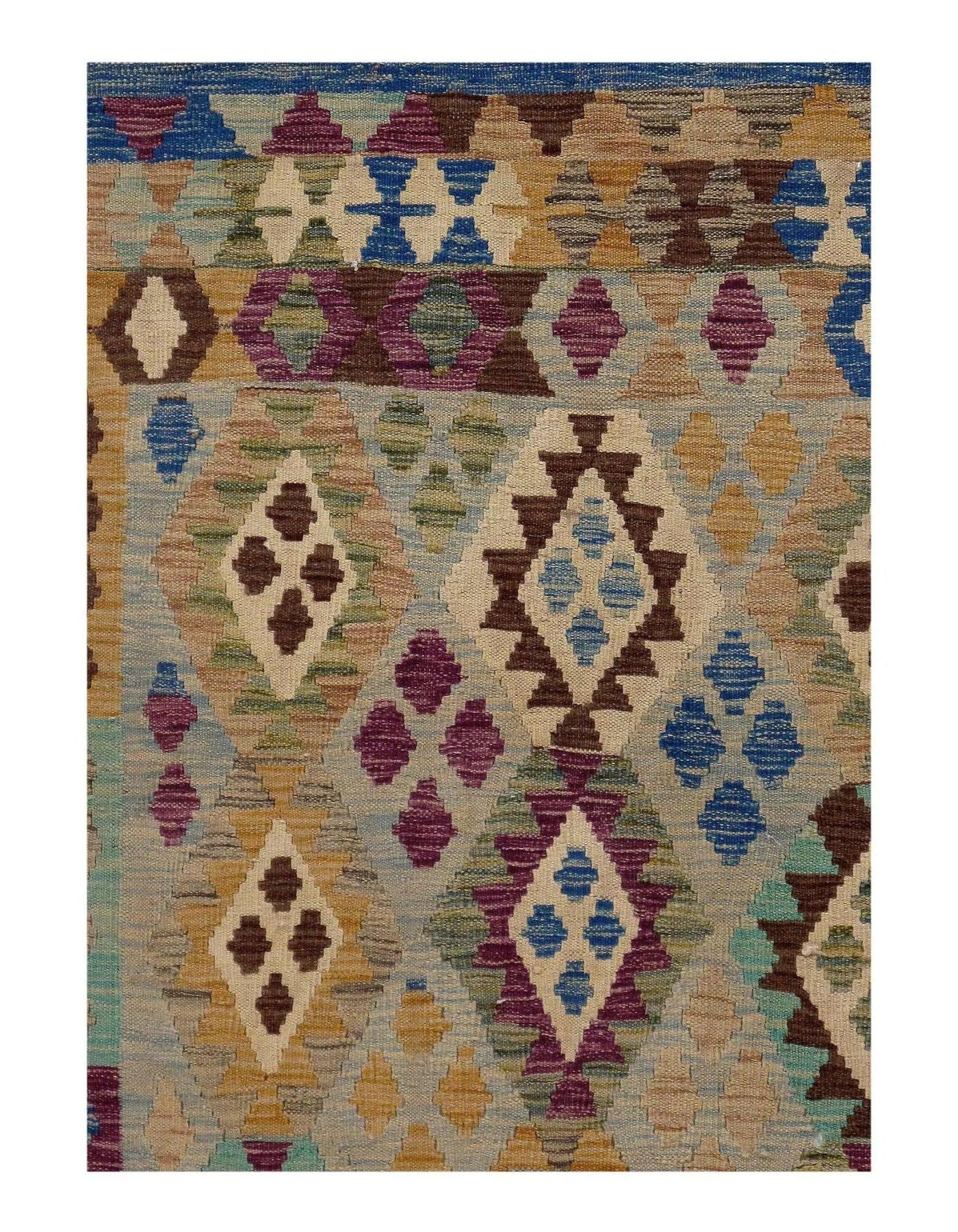 Canvello Afghan Kilim Handspun Wool Rug - 4'10" x 6'6" - Canvello