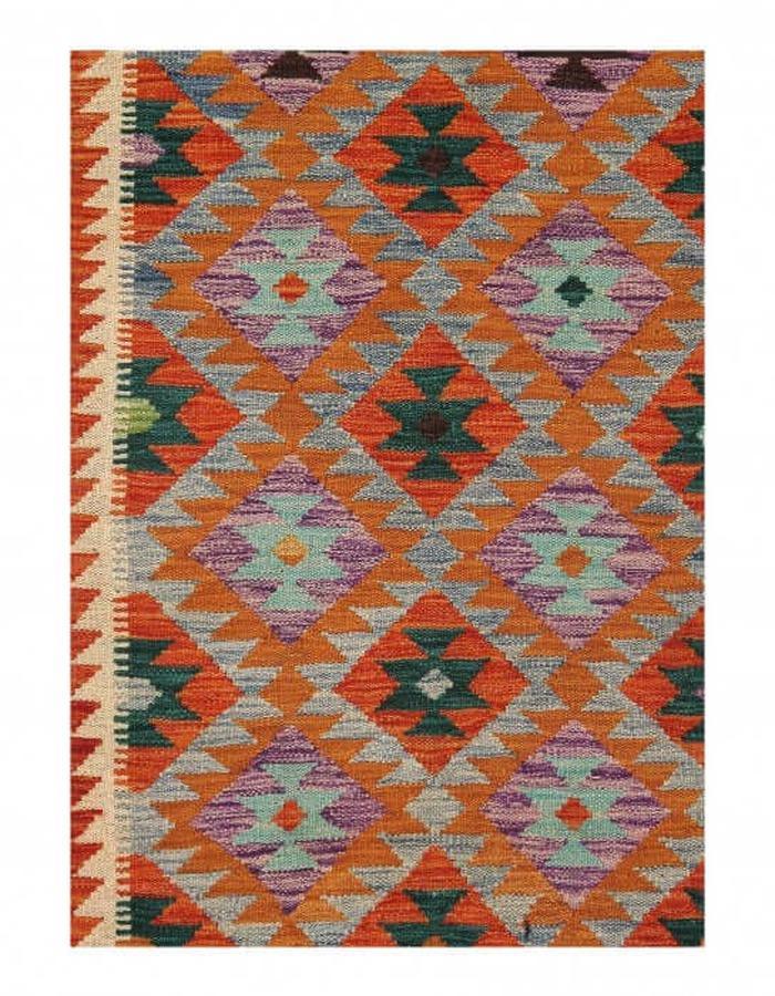 Canvello Afghan Kilim Handspun Wool Rug - 4'11" x 6'7" - Canvello