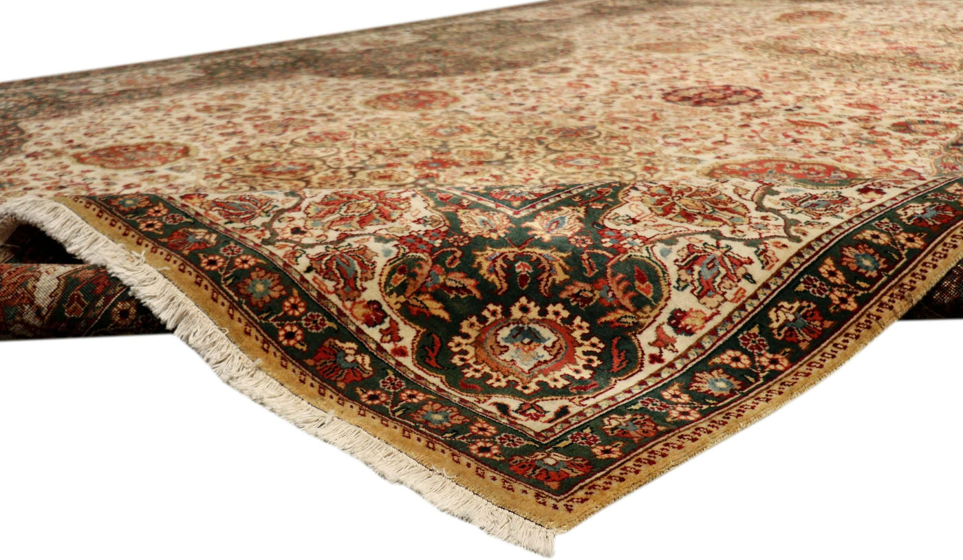 Canvello Agra Collection Hand-Knotted Lamb's Wool Area Rug- 10'1" X 10'11"