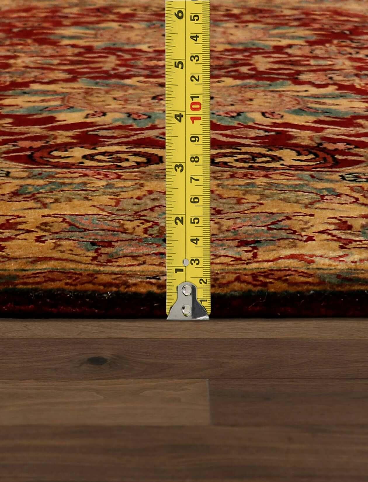 Canvello Agra Collection Hand-Knotted Lamb's Wool Area Rug- 6'1" X 6'1"