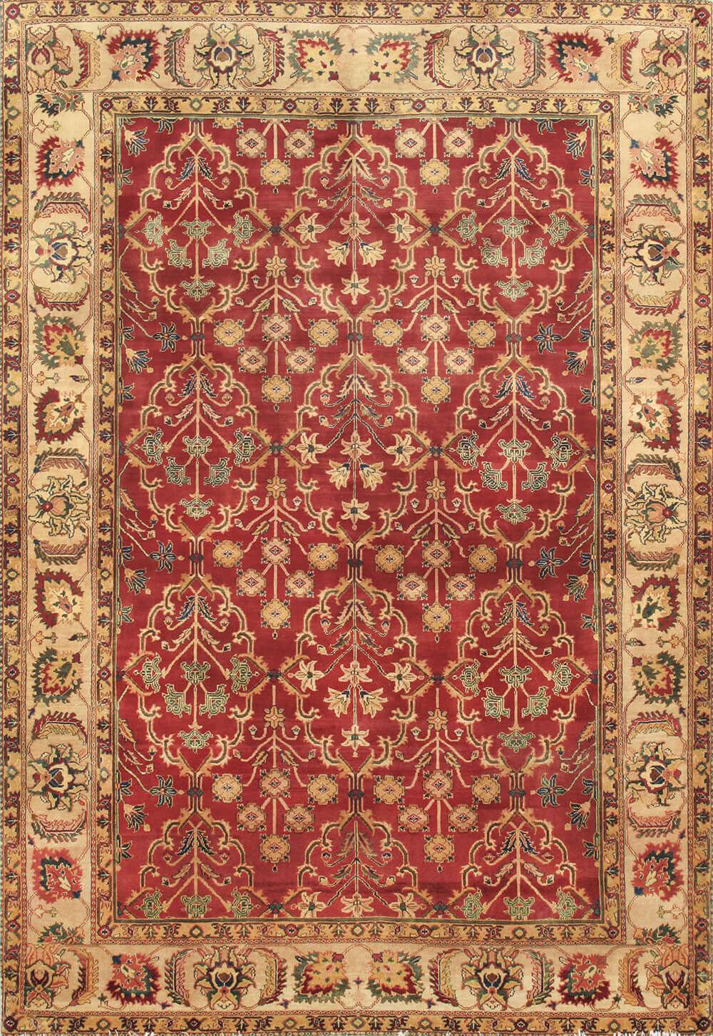 Canvello Agra Collection Hand - Knotted Lamb's Wool Area Rug - 6' 3" X 8' 9" - Canvello